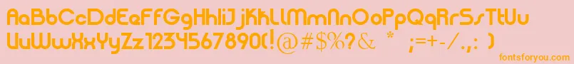 PatinioBasica-Schriftart – Orangefarbene Schriften auf rosa Hintergrund