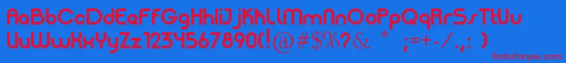 PatinioBasica Font – Red Fonts on Blue Background
