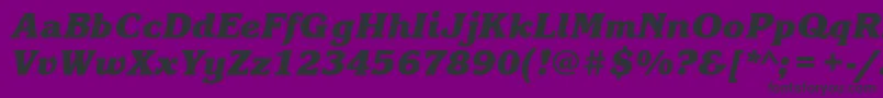フォントKorinnablackattBolditalic – 紫の背景に黒い文字