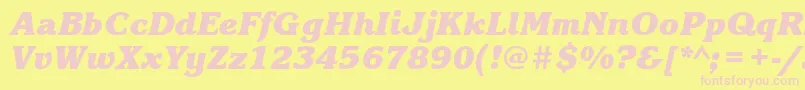 KorinnablackattBolditalic Font – Pink Fonts on Yellow Background