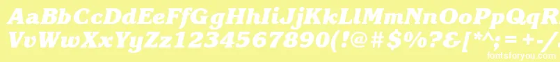 KorinnablackattBolditalic Font – White Fonts on Yellow Background