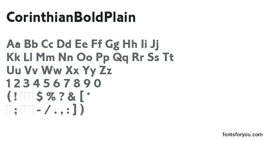 Schriftart CorinthianBoldPlain – Alphabet, Zahlen, spezielle Symbole