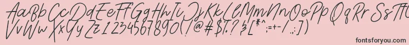 フォントAesthetikScriptDemo – ピンクの背景に黒い文字