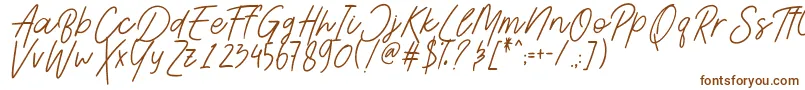 Шрифт AesthetikScriptDemo – коричневые шрифты на белом фоне