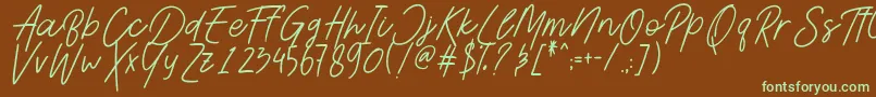 AesthetikScriptDemo Font – Green Fonts on Brown Background