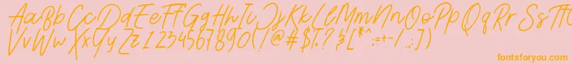 AesthetikScriptDemo-Schriftart – Orangefarbene Schriften auf rosa Hintergrund