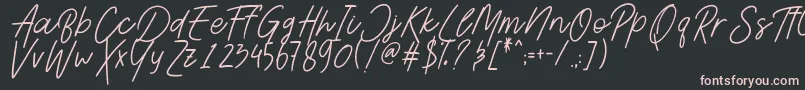 フォントAesthetikScriptDemo – 黒い背景にピンクのフォント