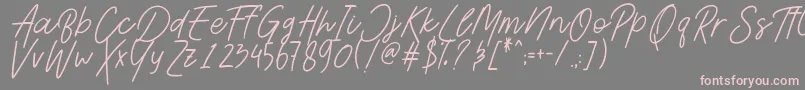 フォントAesthetikScriptDemo – 灰色の背景にピンクのフォント