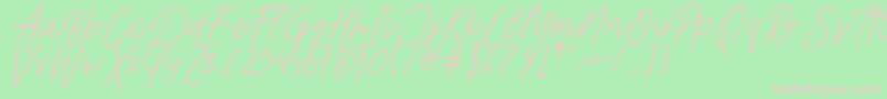 AesthetikScriptDemo-Schriftart – Rosa Schriften auf grünem Hintergrund