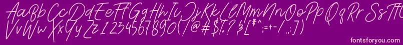 AesthetikScriptDemo-fontti – vaaleanpunaiset fontit violetilla taustalla