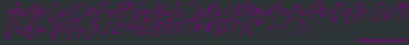 Шрифт AesthetikScriptDemo – фиолетовые шрифты на чёрном фоне