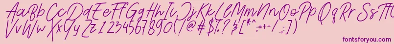 AesthetikScriptDemo-Schriftart – Violette Schriften auf rosa Hintergrund