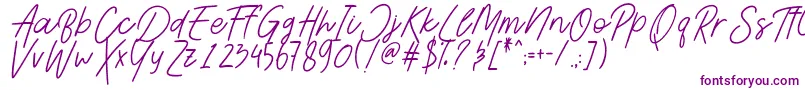 Шрифт AesthetikScriptDemo – фиолетовые шрифты на белом фоне