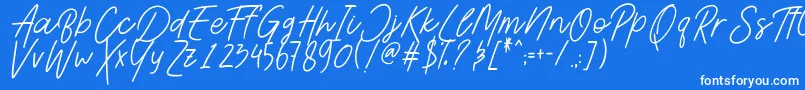 Шрифт AesthetikScriptDemo – белые шрифты на синем фоне