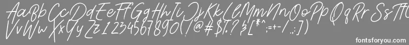 Шрифт AesthetikScriptDemo – белые шрифты на сером фоне