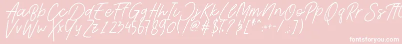 Шрифт AesthetikScriptDemo – белые шрифты на розовом фоне