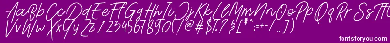 Шрифт AesthetikScriptDemo – белые шрифты на фиолетовом фоне