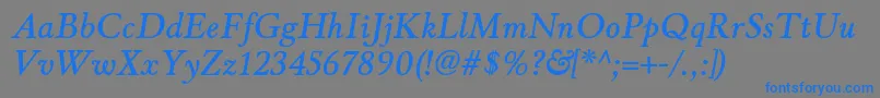 フォントWinthorpesbItalic – 灰色の背景に青い文字