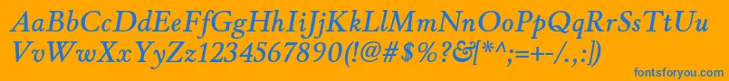 WinthorpesbItalic Font – Blue Fonts on Orange Background