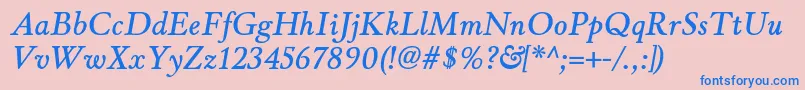 WinthorpesbItalic Font – Blue Fonts on Pink Background