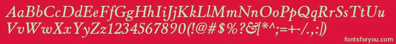 WinthorpesbItalic Font – Green Fonts on Red Background