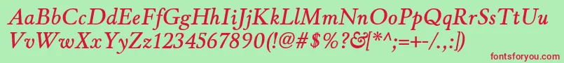 WinthorpesbItalic Font – Red Fonts on Green Background