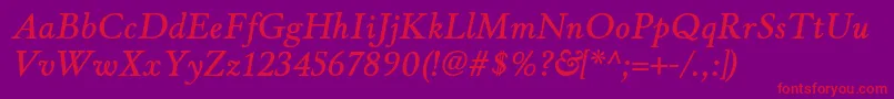 WinthorpesbItalic Font – Red Fonts on Purple Background