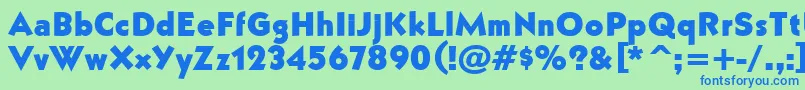 フォントBullyBold – 青い文字は緑の背景です。