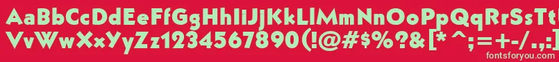 フォントBullyBold – 赤い背景に緑の文字