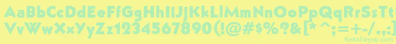 BullyBold Font – Green Fonts on Yellow Background