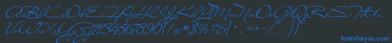 MissStanfort Font – Blue Fonts on Black Background