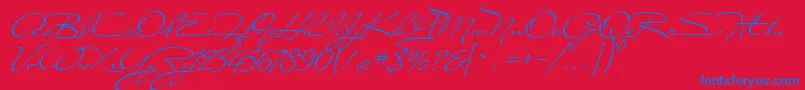 Шрифт MissStanfort – синие шрифты на красном фоне