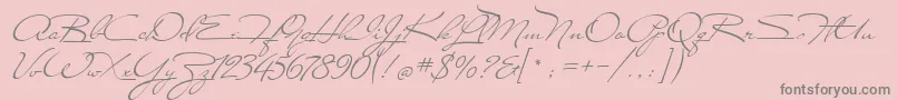 MissStanfort-Schriftart – Graue Schriften auf rosa Hintergrund