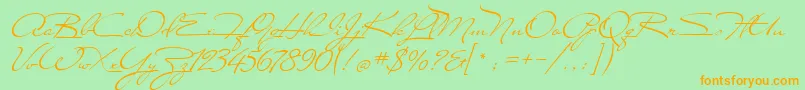 MissStanfort Font – Orange Fonts on Green Background