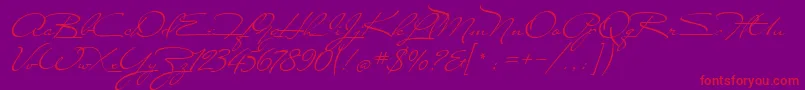 MissStanfort Font – Red Fonts on Purple Background