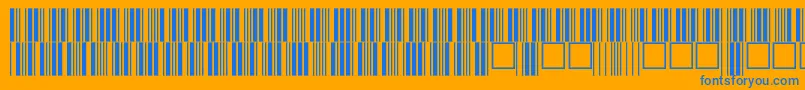 フォントC39p24dltt – オレンジの背景に青い文字