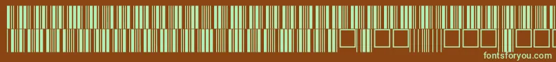 フォントC39p24dltt – 緑色の文字が茶色の背景にあります。