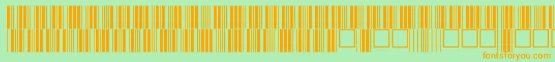 フォントC39p24dltt – オレンジの文字が緑の背景にあります。