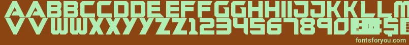 Guardians-fontti – vihreät fontit ruskealla taustalla