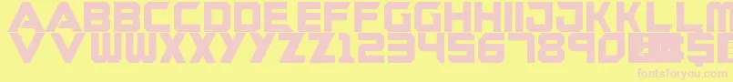 Guardians-fontti – vaaleanpunaiset fontit keltaisella taustalla