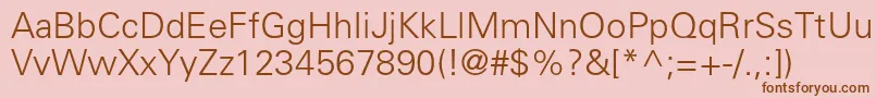 UniversltstdLight Font – Brown Fonts on Pink Background