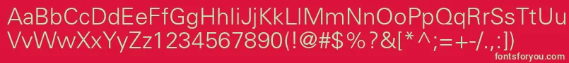 UniversltstdLight Font – Green Fonts on Red Background