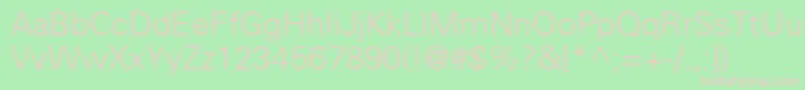 UniversltstdLight Font – Pink Fonts on Green Background