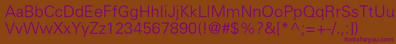 UniversltstdLight Font – Purple Fonts on Brown Background