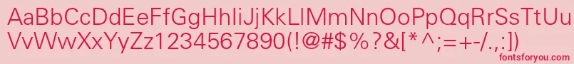 UniversltstdLight Font – Red Fonts on Pink Background