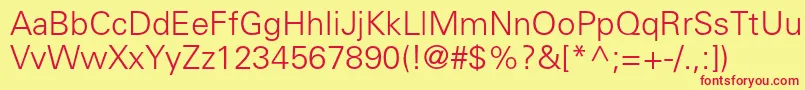 UniversltstdLight Font – Red Fonts on Yellow Background