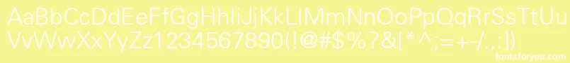 UniversltstdLight Font – White Fonts on Yellow Background