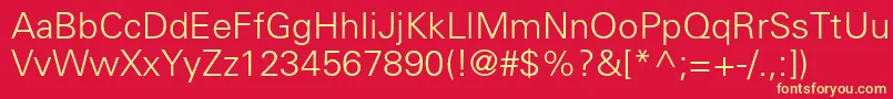 UniversltstdLight Font – Yellow Fonts on Red Background