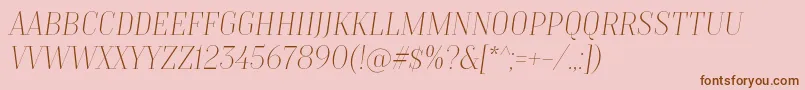 TtMoonsThinItalicDemo Font – Brown Fonts on Pink Background