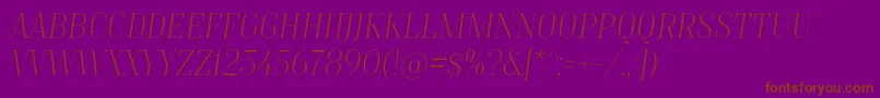 TtMoonsThinItalicDemo Font – Brown Fonts on Purple Background